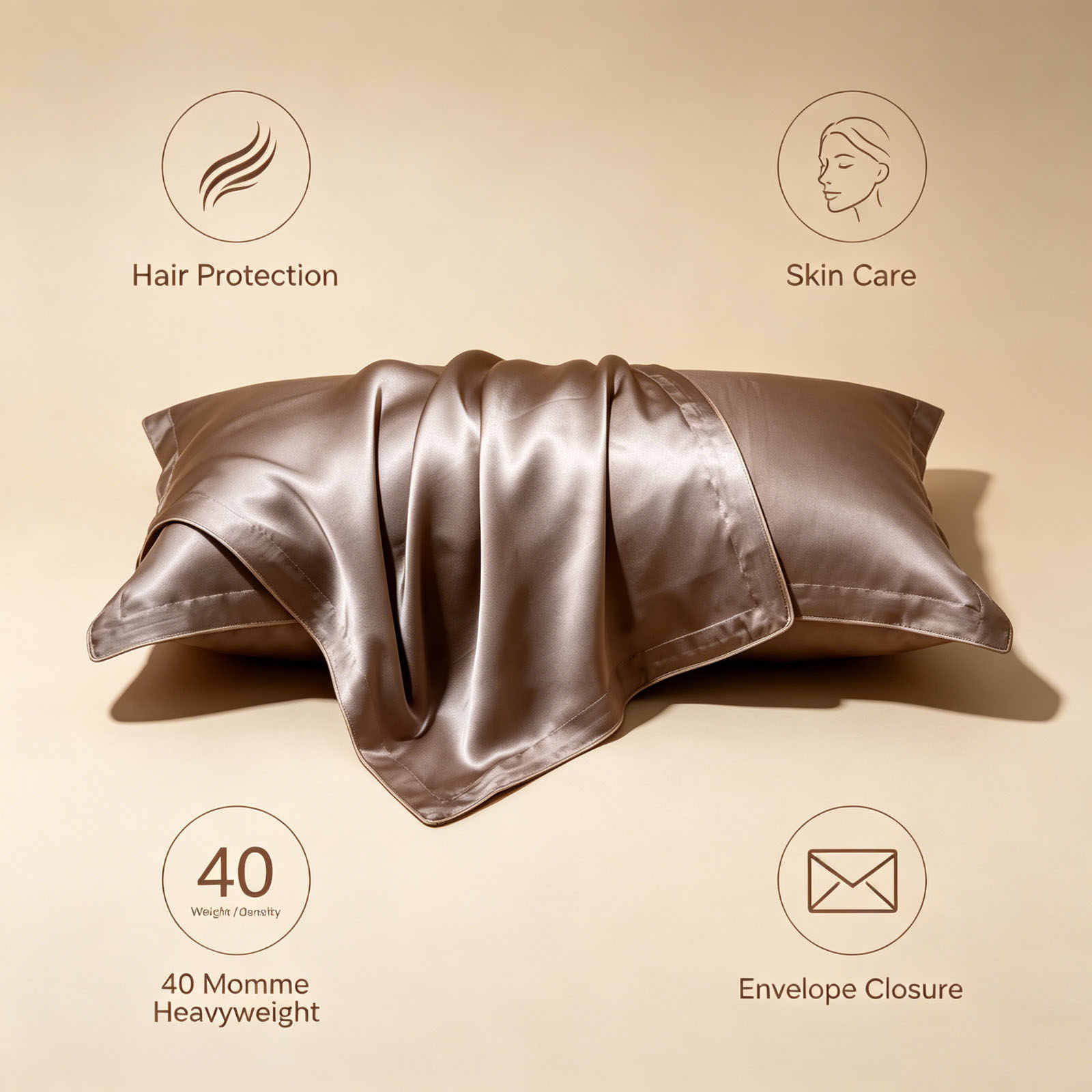 2 Pcs Silk Pillowcase Queen Si - Luxury Skincare & Spa Photos ulasan dan harga
